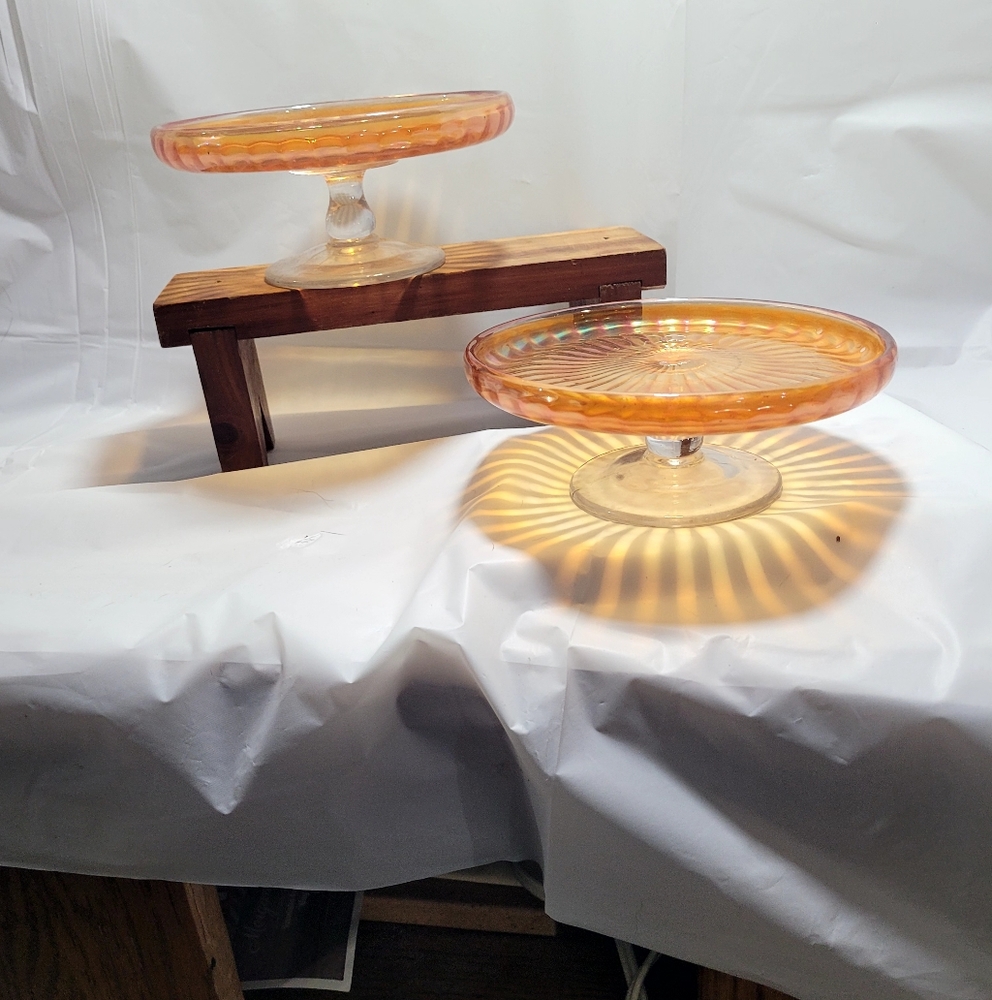Elegant Orange Glass Cake Stand